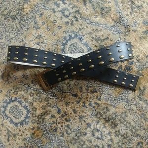 Black leather belt